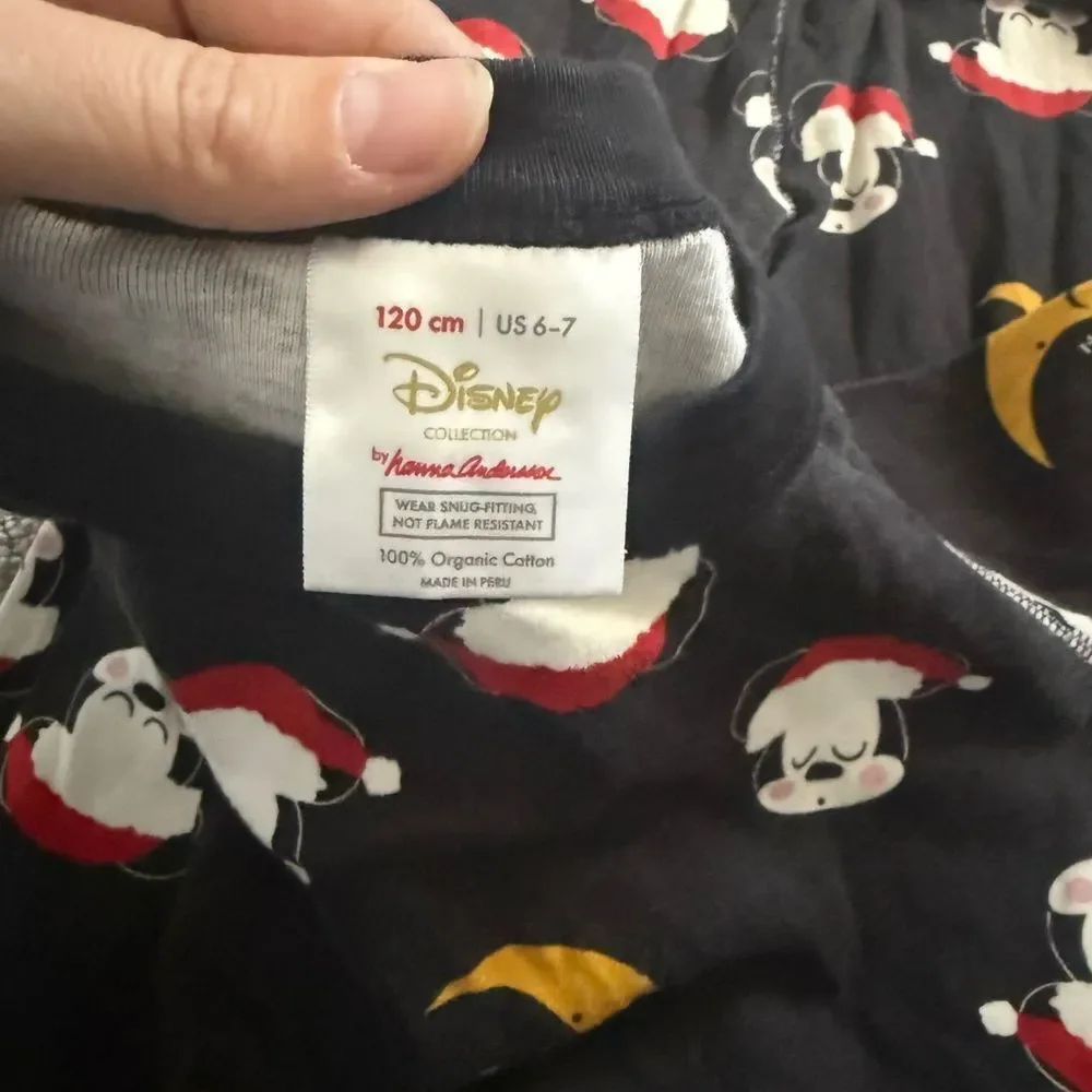 Hanna Andersson Mickey Santa Pajama Set Sz 120cm